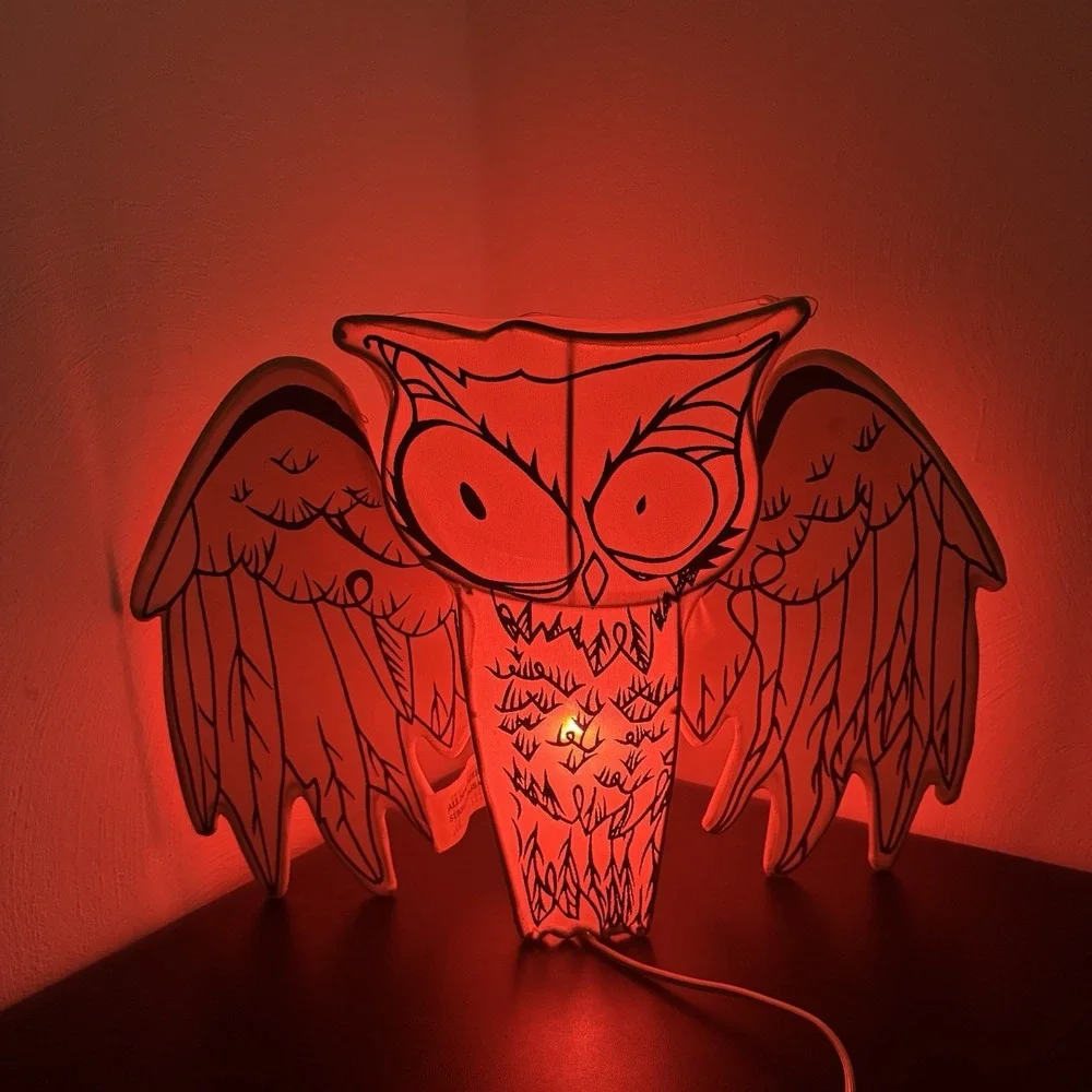 Vintage TRENDMASTERS RARE Owl Hanging Lantern Pink Light 1980s Scary